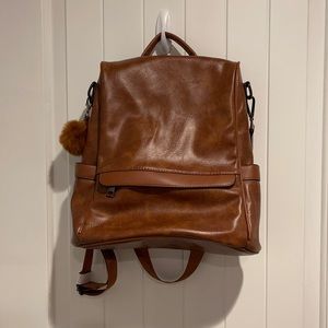 CHERUTY Women Backpack Purse Leather Anti-theft Casual Shoulder Bag (Tan).
